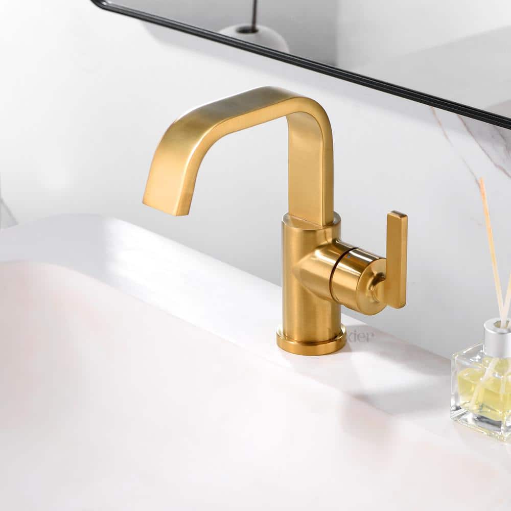 Modern Elegance Brushed Bronze Single-Handle Bathroom Faucet