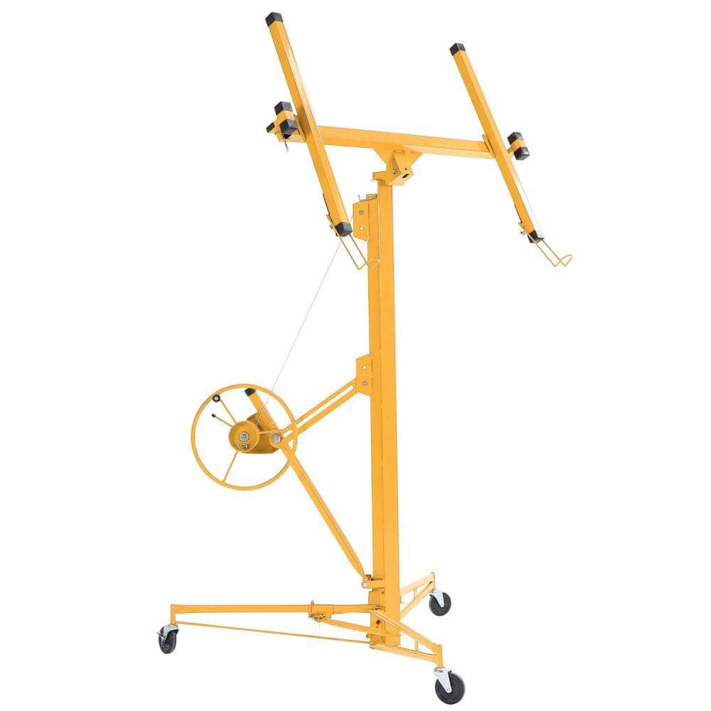 Amucolo 16 ft. Yellow Drywall Lift Panel Lift Drywall Panel Hoist Jack ...