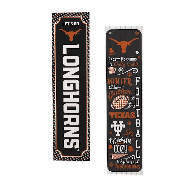 47 in. Double Sided Leaner Porch Sign, University of Texas, Winter Seasonal
