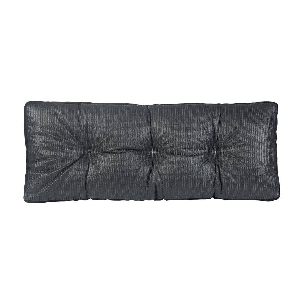 Plush Black Polyester Slip-Resistant 35-Inch Bench Cushion