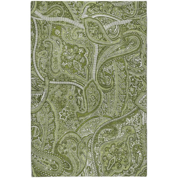 Dream Shag Premium Machine Washable Abstract ADS623 Green 10 ft. x 14 ft. Area Rug