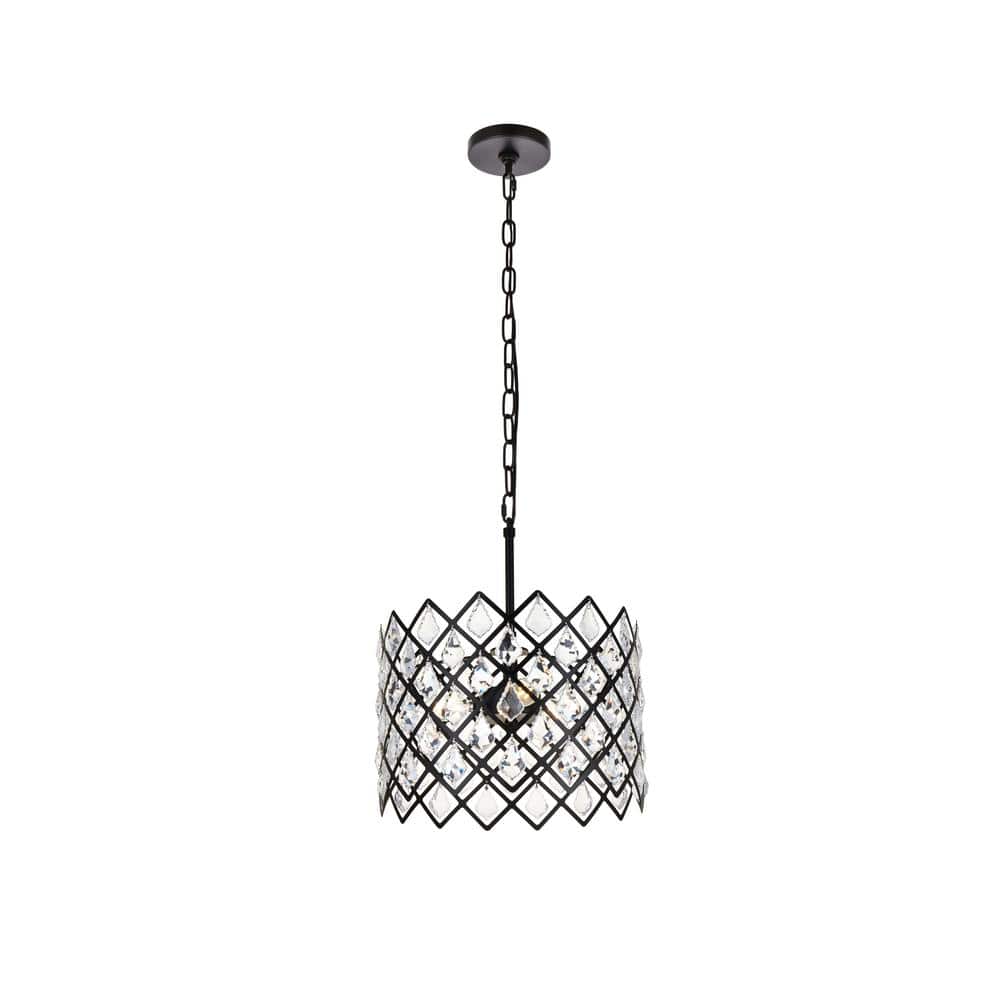 Timeless Home 13 in. 3-Light Black Pendant Light