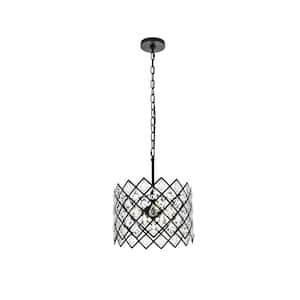 Timeless Home 13 in. 3-Light Black Pendant Light