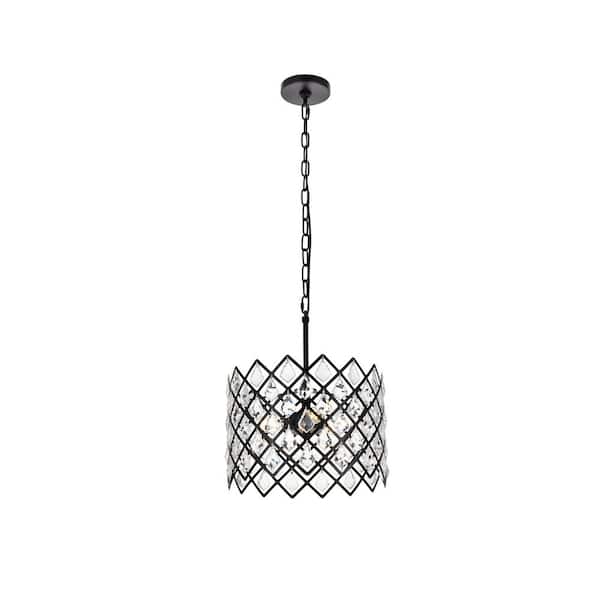 Unbranded Timeless Home 13 in. 3-Light Black Pendant Light