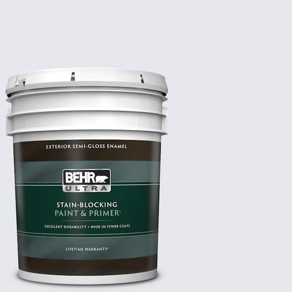 BEHR ULTRA 5 gal. #630C-1 Lavender Haze Semi-Gloss Enamel Exterior Paint & Primer
