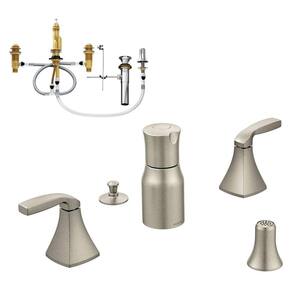 Voss 2-Handle Bidet Faucet in Brushed Nickel (Valve Included)