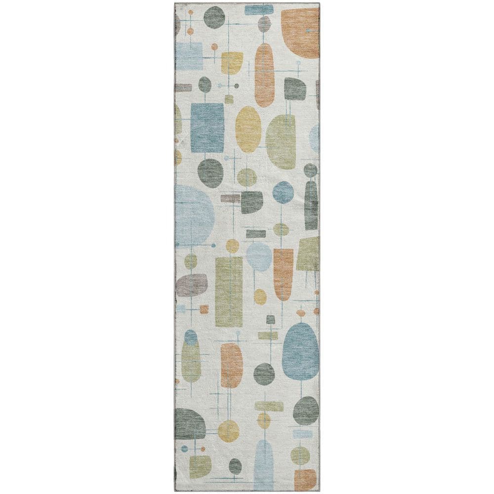 Mayfield Premium Machine Washable Abstract AMF2393 Ivory 2 ft. x 7 ft. Runner Rug price history on PriceWatchPro