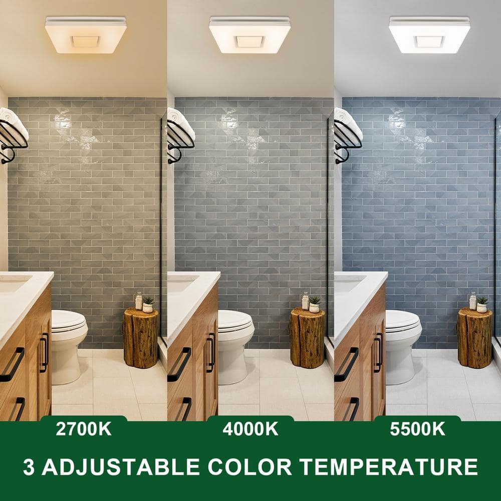 Matte Black LED Ceiling Mount Exhaust Fan with Night Light