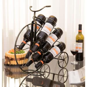 Vintage Decorative Metal Bicycle 6-Bottle Countertop Tabletop Wine Holder