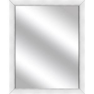 Medium Rectangle White Art Deco Mirror (31.5 in. H x 25.5 in. W)