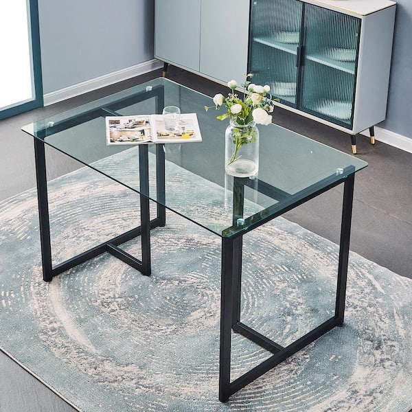 Glass black deals table