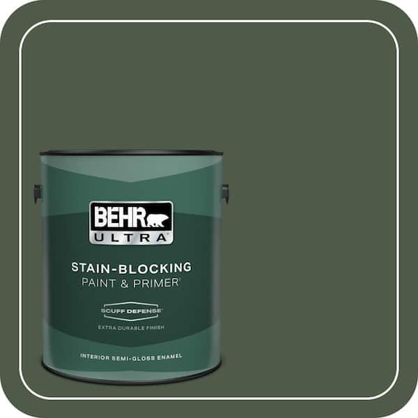 BEHR ULTRA 1 gal. #440F-7 Fresh Pine Extra Durable Semi-Gloss Enamel Interior Paint & Primer