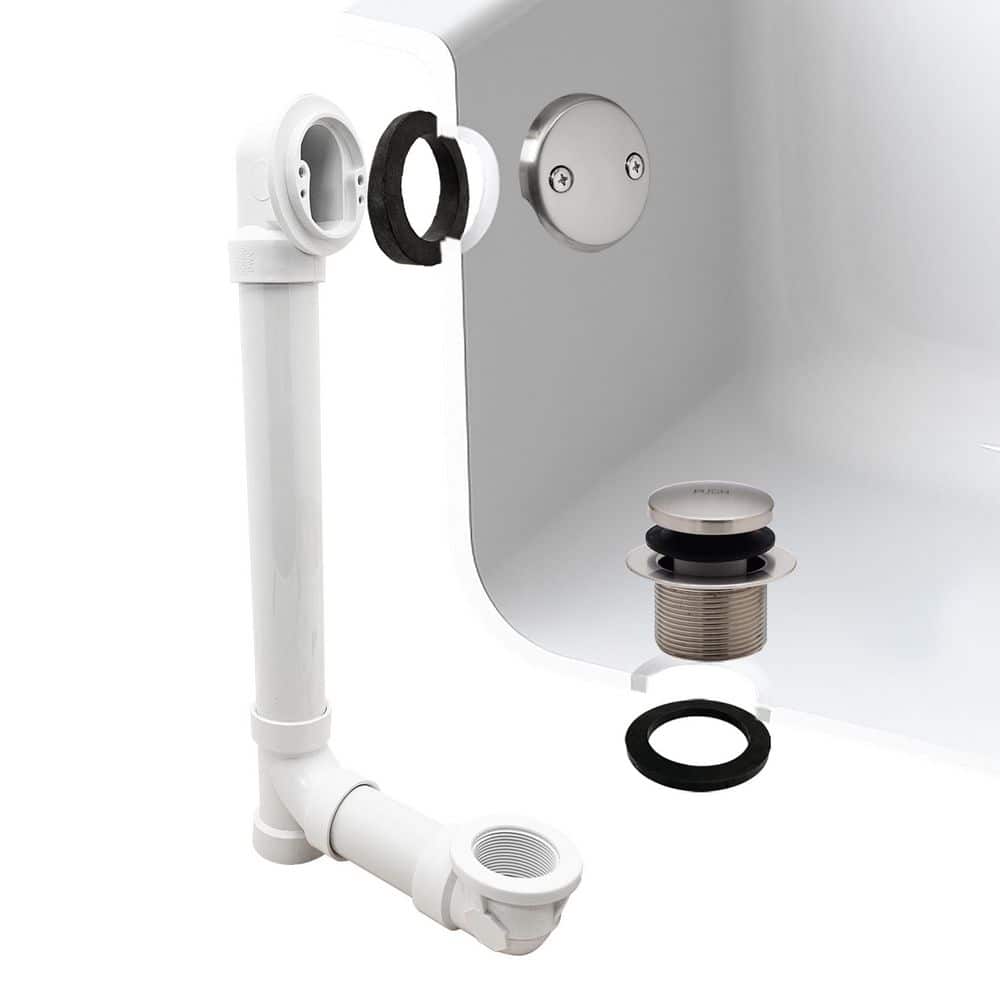 1-1/2 in. Schedule 40 PVC Tip-Toe Drain Bath Waste and Overflow with 2-Hole Faceplate in Stainless Steel price history on PriceWatchPro