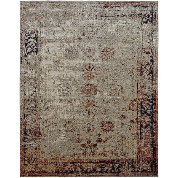 Vintage Grey 2 ft. 6 in. x 10 ft. Indoor/Outdoor Area Rug
