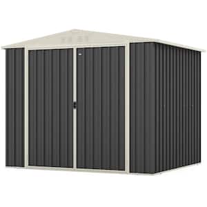 Thickness Upgrade 8 ft. W x 6.5 ft. D Metal Outdoor Storage Shed, with Dual Lockable Door in Gray 48 sq. ft.