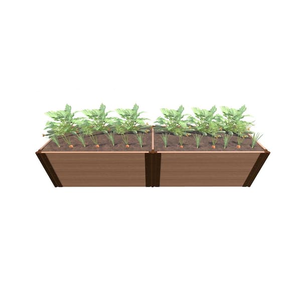 Frame It All Classic Sienna Composite 2 ft. x 8 ft. x 22 in. Raised Garden Bed - 1 in. Profile