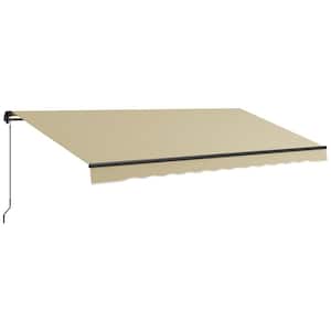 16 ft. Retractable Awning, Patio Awning Sunshade Shelter 190 in. Projection in Beige