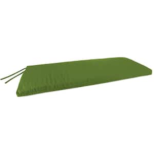 Sunbrella 48 in.x18 in.Spectrum Cilantro Green Solid Rectangular Knife Edge Outdoor Settee Swing Bench Cushion with Ties