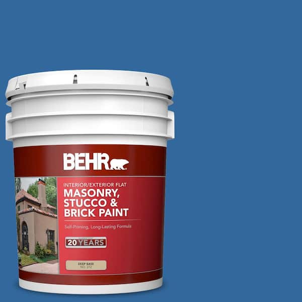 BEHR 5 gal. #P500-7 Cosmic Cobalt Flat Interior/Exterior Masonry, Stucco and Brick Paint