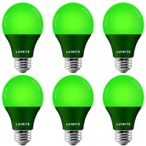 60-Watt Equivalent A19 LED Light Bulb Green Light Party Bulb 6-Pack