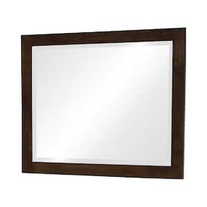 32.75 in. W x 39.5 in. H Cappuccino Brown Framed Solid Wood Portrait Modern Mirror