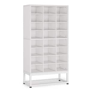 55.11 in. White Wood 8 Shelves Cube Bookcase with Adjustable Shelves