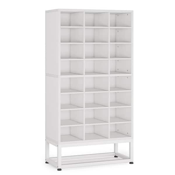 TRIBESIGNS WAY TO ORIGIN 55.11 in. White Wood 8 Shelves Cube Bookcase with Adjustable Shelves