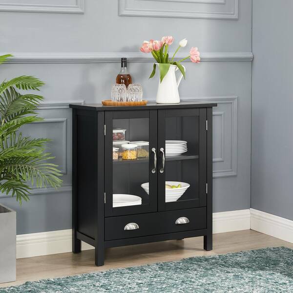 Unbranded Gracie Black Storage Cabinet with Drawer