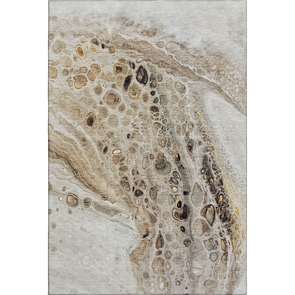 Mayfield Premium Machine Washable Abstract AMF1934 Beige 5 ft. x 7 ft. 6 in. Area Rug price history on PriceWatchPro