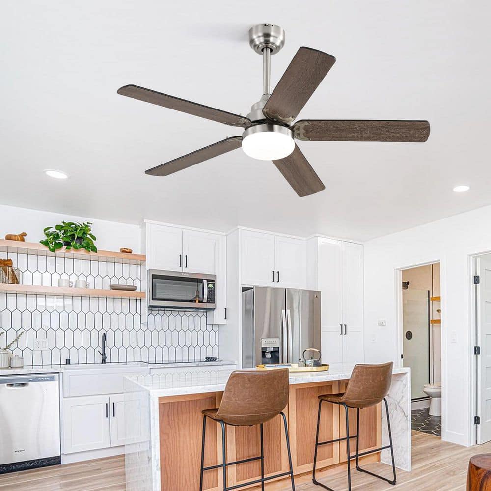 42 in. Modern Outdoor Indoor Nickel Standard Flush Mount Ceiling Bans with Lights and Remote, Quiet DC Motor, 6-speed price history on PriceWatchPro
