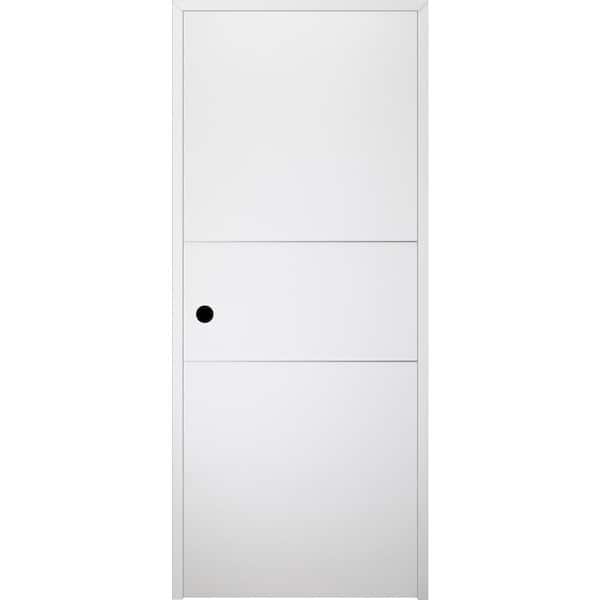 Belldinni Optima 2 H DIY-Friendly 34 in. x 80 in. Right-Hand Solid Core Snow White Composite Single Prehung Interior Door