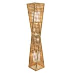 ARTIVA Phuket 51 in. 2-Light Rattan Unique Handcrafted Twist Floor Lamp ...