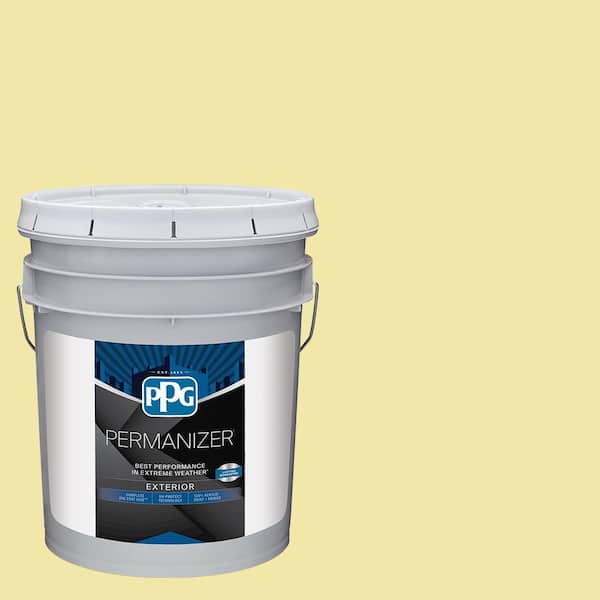 PERMANIZER 5 gal. PPG1215-3 Pineapple Delight Flat Exterior Paint