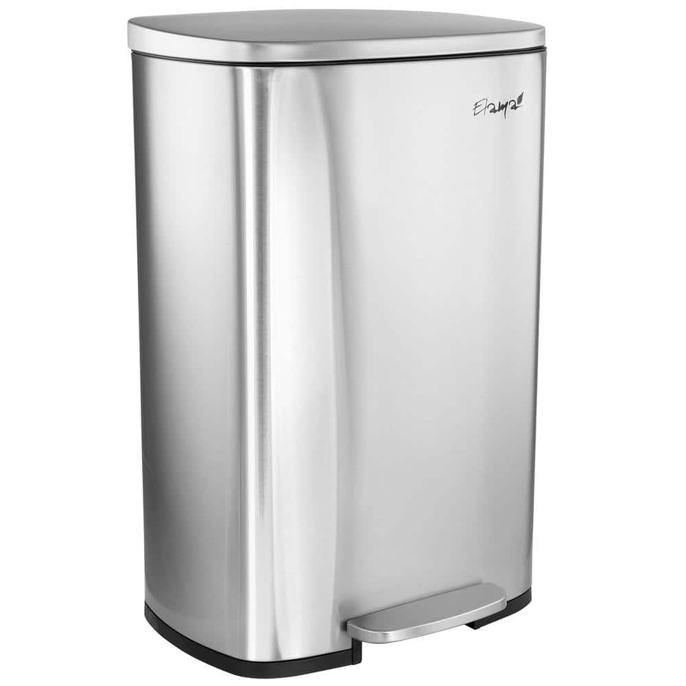 50 l/13 Gal.Rectangular Stainless Steel Step Trash Bin with Slow Close Mech
