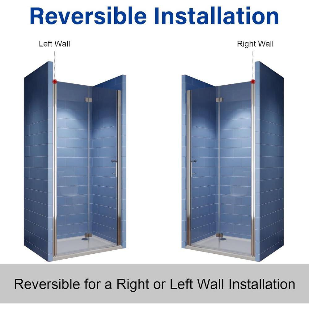 Chrome Frameless Bi-Fold Shower Door with Clear Glass