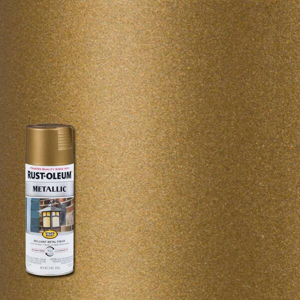 Rust-Oleum Stops Rust Bright Coat Metallic Spray Paint - Gold, 11 Oz (2 Pack)