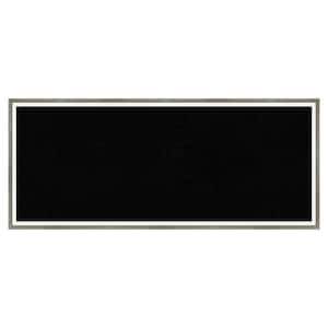 Lucie Silver White Wood Framed Black Corkboard 31 in. W. x 13 in. Bulletin Board Memo Board