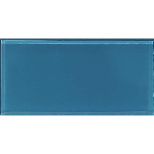Apollo Tile Ocean Blue 3 in. x 6 in. Polished Glass Mosaic Tile (5 sq. ft./Case)