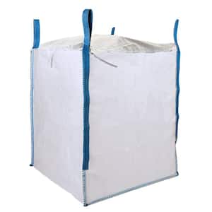 200 Gal. Heavy-Duty Trash Bag Builder's Bulk Bag White Outdoor Polypropylene Construction with Flap Top