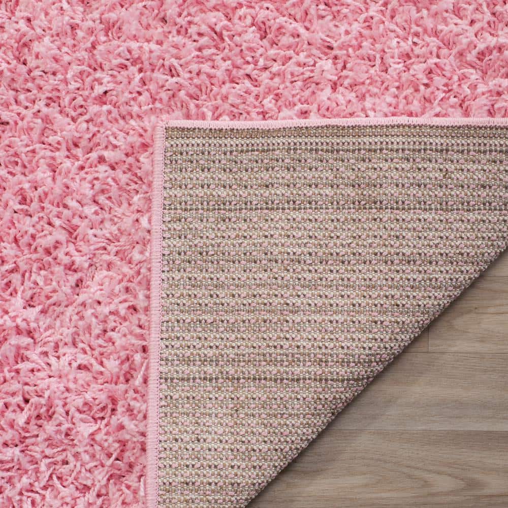 Plush Euro-Style Pink Shag Area Rug 8' x 10'