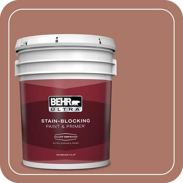 BEHR ULTRA 5 gal. #210F-6 Chutney Brown Extra Durable Flat Interior Paint & Primer