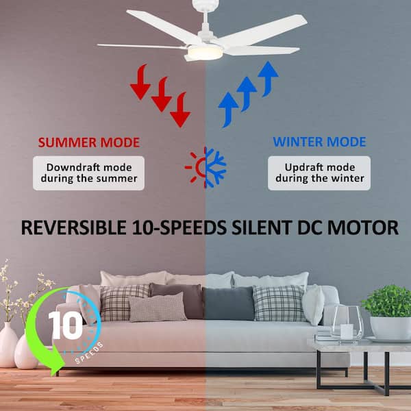 CARRO Voyager 52 in. Dimmable LED Indoor/Outdoor White Smart