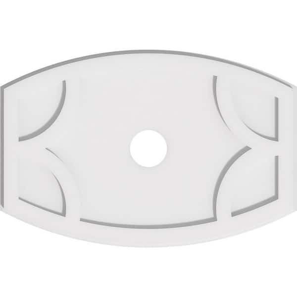Ekena Millwork 24 in. W x 16 in. H x 3 in. ID x 1 in. P Kailey Architectural Grade PVC Contemporary Ceiling Medallion