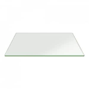 24 in. x 60 in. Clear Rectangle Glass Table Top, 1/2 in. Thick, Beveled Edge Polished Tempered Radius Corners