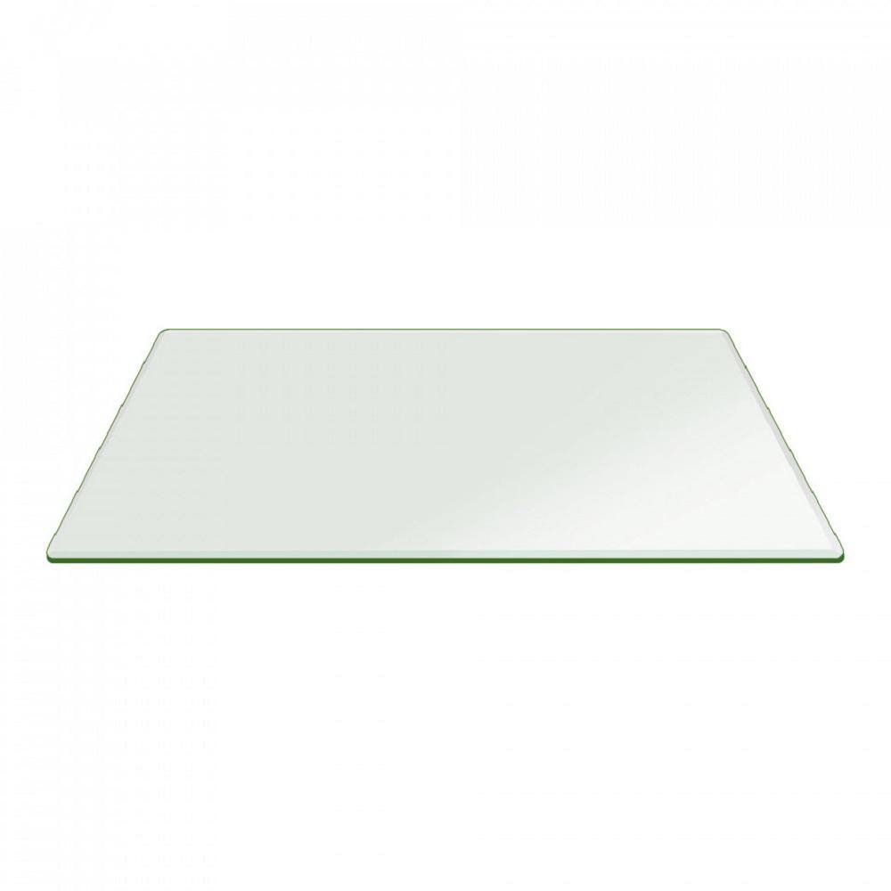 15" x 36" Rectangle Glass Top 3/8" Thick Flat Polish Edge with Touch Corners 