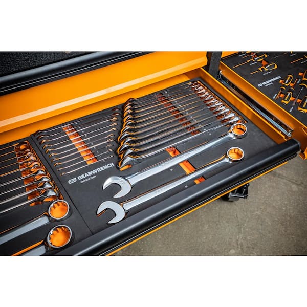 12-Point Long Pattern Combination Metric Wrench Set with EVA Foam Storage  Tray (24-Piece)