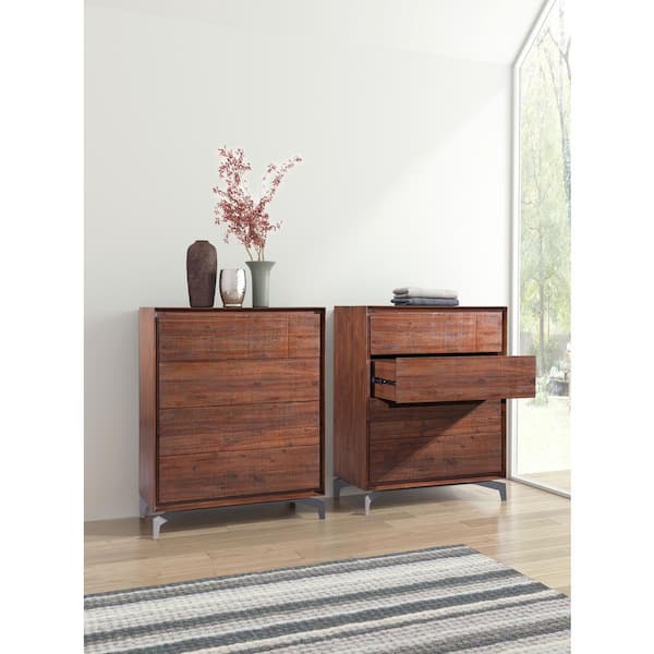 ZUO Perth 4-Drawer Chestnut High Chest