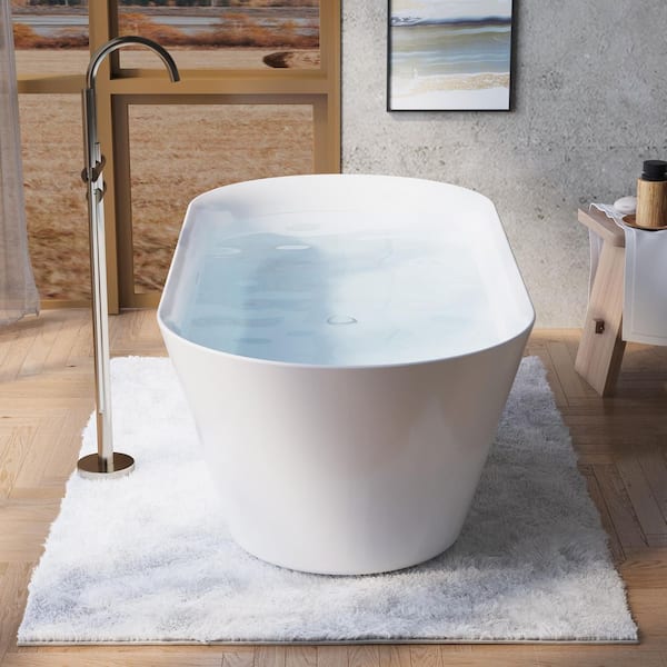 WELLFOR Sable 71 in. x 33.5 in. Acrylic Flatbottom Double Ended