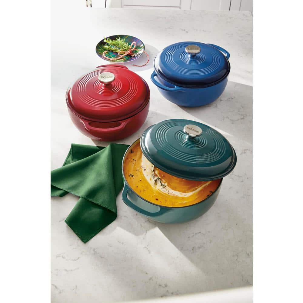 Lagoon Blue 6 Qt Enameled Cast Iron Dutch Oven
