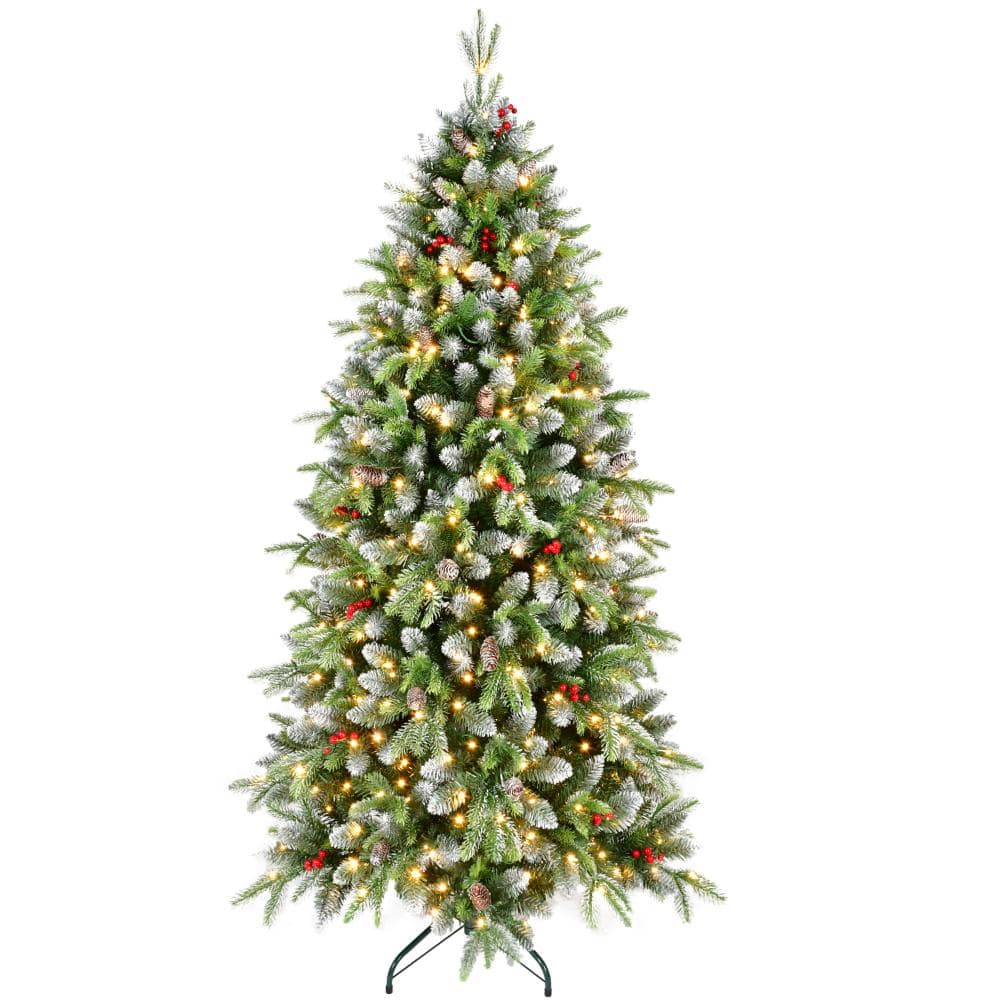 Tenleaf 6 ft. Green Artificial Christmas Tree with 380 White LED